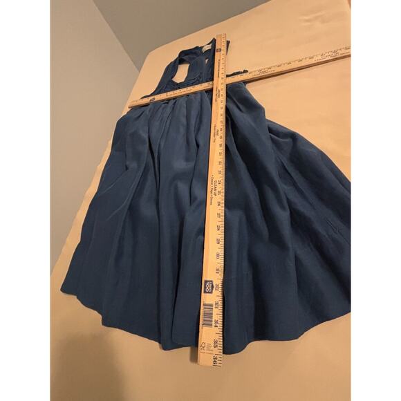 Zara Basic A-Line Dress Women Medium Blue Viscose Pleated Sleeveless Side Zipper - Picture 11 of 12